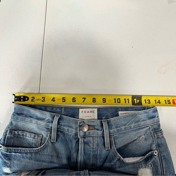Frame Denim Le Original Short Rigid Re-Release Distressed Button Fly Size 25 - Picture 8 of 10